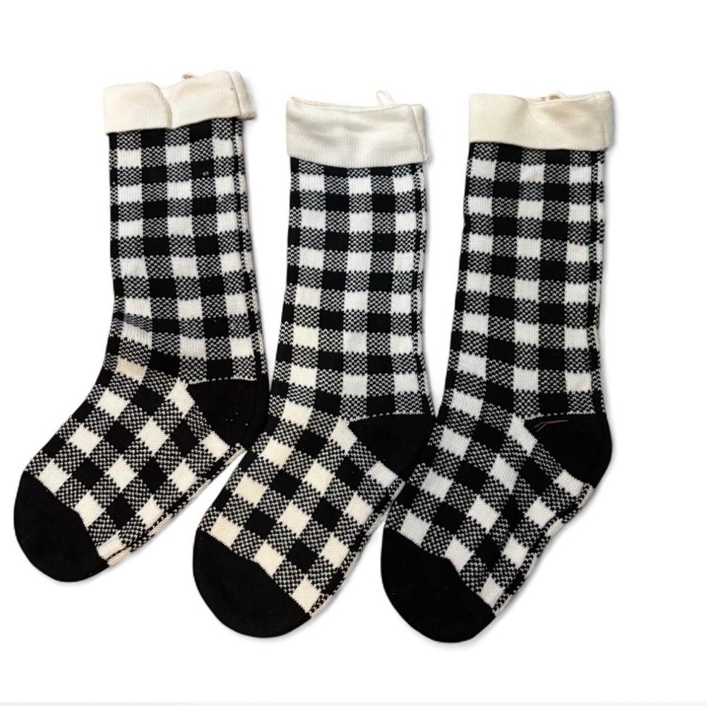 Checkered Black and White Christmas Stockings